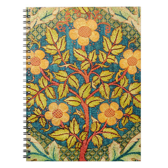 Caderno Espiral William Morris Rosa Wreath: Artes e Artesanatos Cl (Frente)