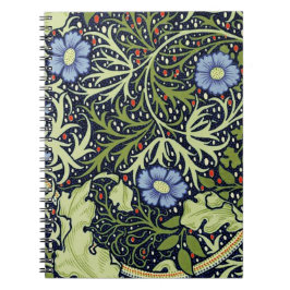 Caderno Espiral William Morris Seaweed Flor Antiquado