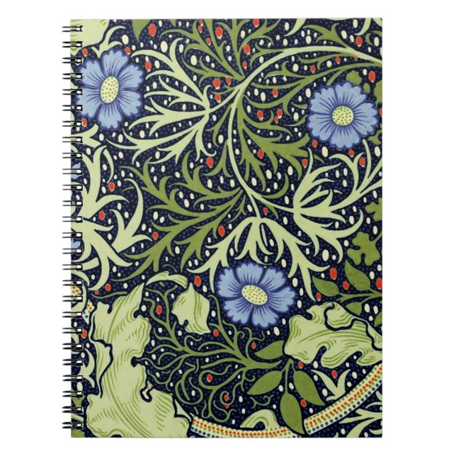 Caderno Espiral William Morris Seaweed Flor Antiquado (Frente)