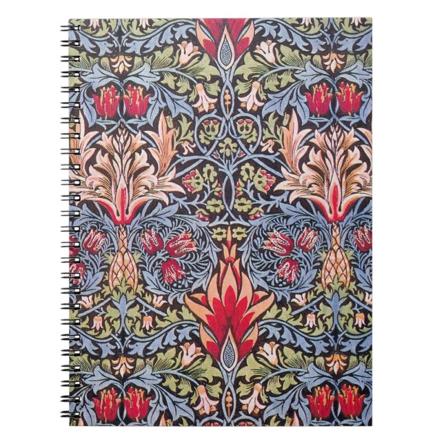 Caderno Espiral William Morris Snakeshead Floral Art Nouveau (Frente)
