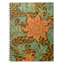 Caderno Espiral William Morris Solteiro Stem Pattern Art Nouveau