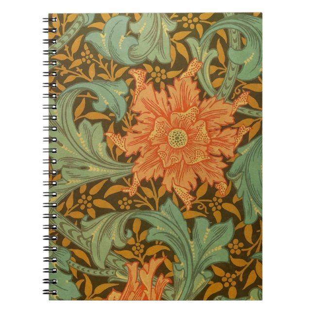 Caderno Espiral William Morris Solteiro Stem Pattern Art Nouveau (Frente)