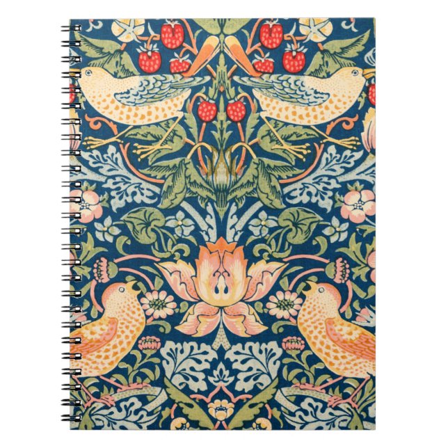 Caderno Espiral William Morris 'Strawberry Thief' Spiral Notebook (Frente)