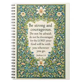 Caderno Espiral William Morris style floral and scripture