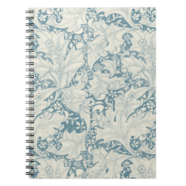Caderno Espiral William Morris Wallflower Blue damask (Frente)