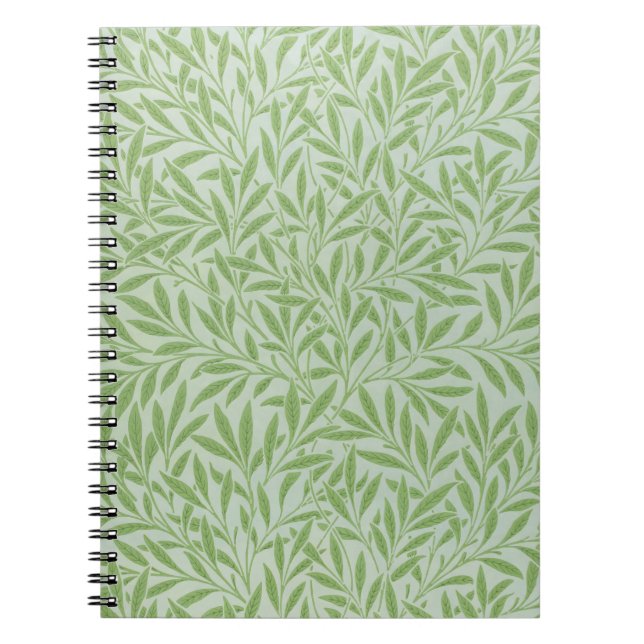 Caderno Espiral William Morris Willow Flor Clássico Verde (Frente)