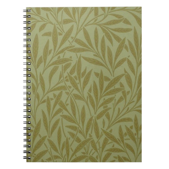 Caderno Espiral William Morris Willow Folha Floral Antiquada (Frente)