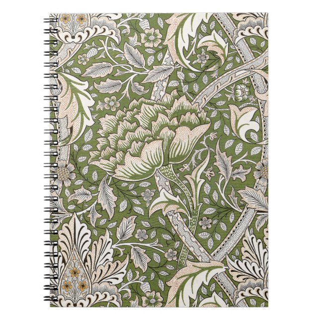 Caderno Espiral William Morris Windrush flores florais clássicas (Frente)