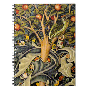 Caderno Espiral William Morris Woodpecker Tapeçaria Artes e Artesa