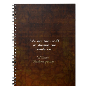 Caderno Espiral William Shakespeare - Citação do Sonho Inspiracion