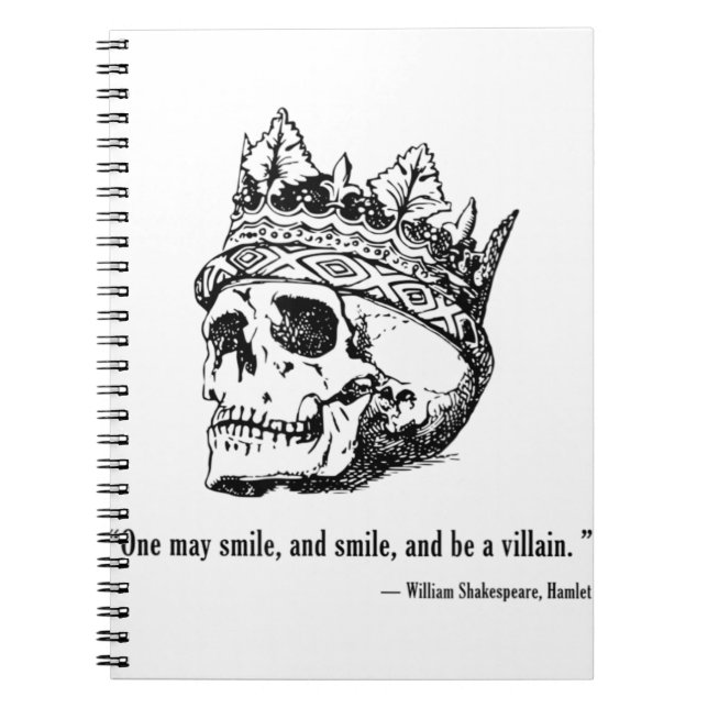 Caderno Espiral William Shakespeare Hamlet English Drama Villain T (Frente)