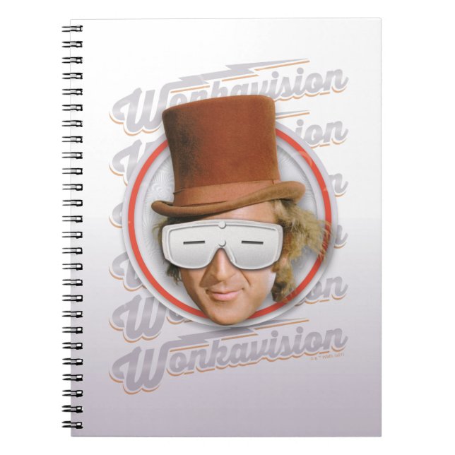 Caderno Espiral Willy Wonka nos óculos Wonkavision (Frente)