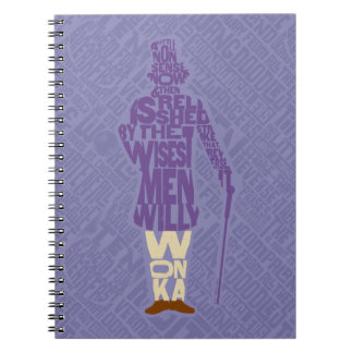 Caderno Espiral Willy Wonka Quote Silhouette