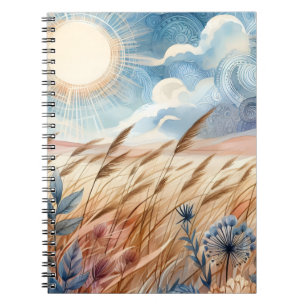 Caderno Espiral Windy Day Rustic Boho Mountain Prairie