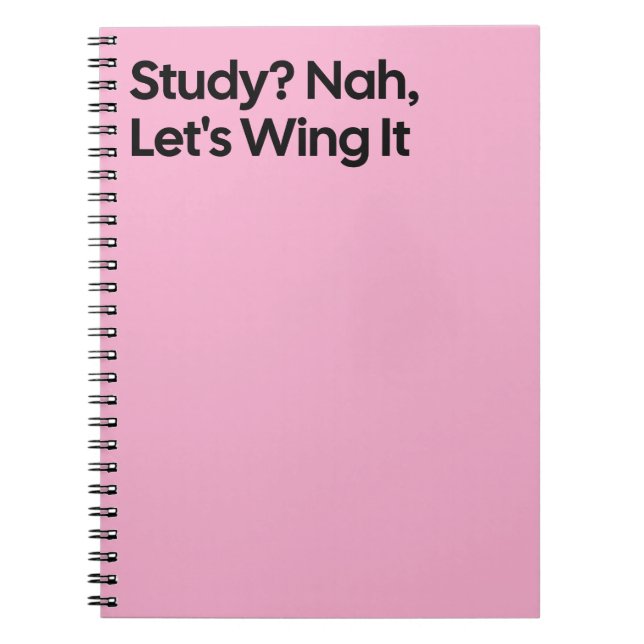Caderno Espiral Wing It Funny Study Notebook (Frente)
