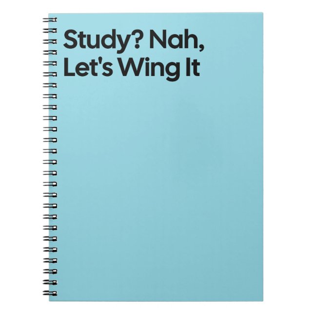 Caderno Espiral Wing It Funny Study Notebook (Frente)