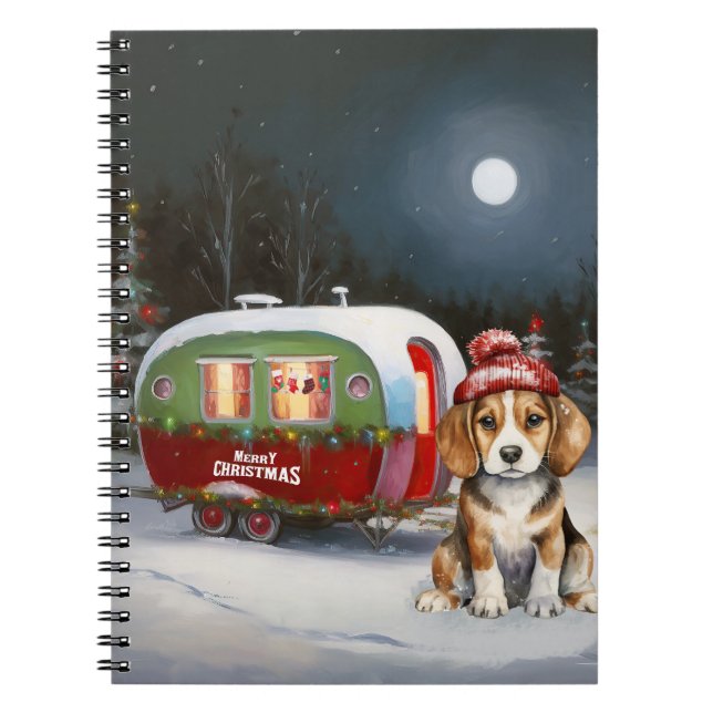 Caderno Espiral Winter Beagle Caravan Christmas Adventure (Frente)