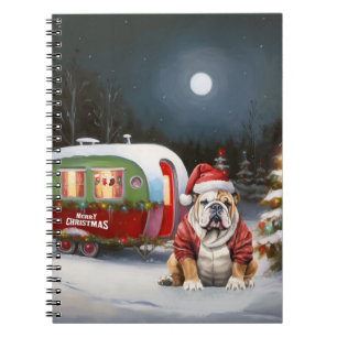 Caderno Espiral Winter Bulldog Caravan Christmas Adventure