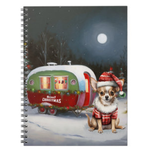 Caderno Espiral Winter Chihuahua Caravan Christmas Adventure