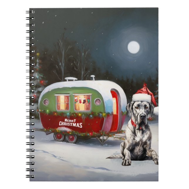 Caderno Espiral Winter Great Dane Caravan Christmas Adventure (Frente)