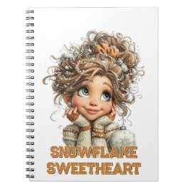 Caderno Espiral Winter Magic Cute Cozy Girl Spiral Notebook 