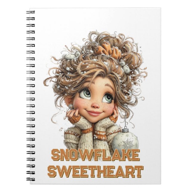 Caderno Espiral Winter Magic Cute Cozy Girl Spiral Notebook  (Frente)