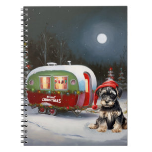 Caderno Espiral Winter Schnauzer Caravan Christmas Adventure