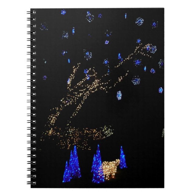 Caderno Espiral Winter Wonderland Lights Blue and White Holiday (Frente)