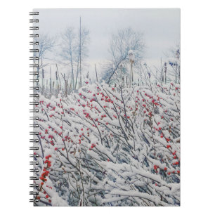 Caderno Espiral winterberry e cattails