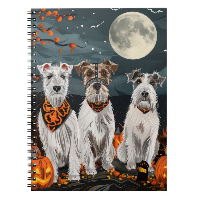 Caderno Espiral Wirefox Terrier Halloween Spooky (Frente)