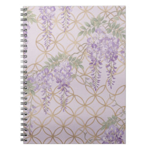 Caderno Espiral Wisteria Japonesa & Kimono Floral Shippo 
