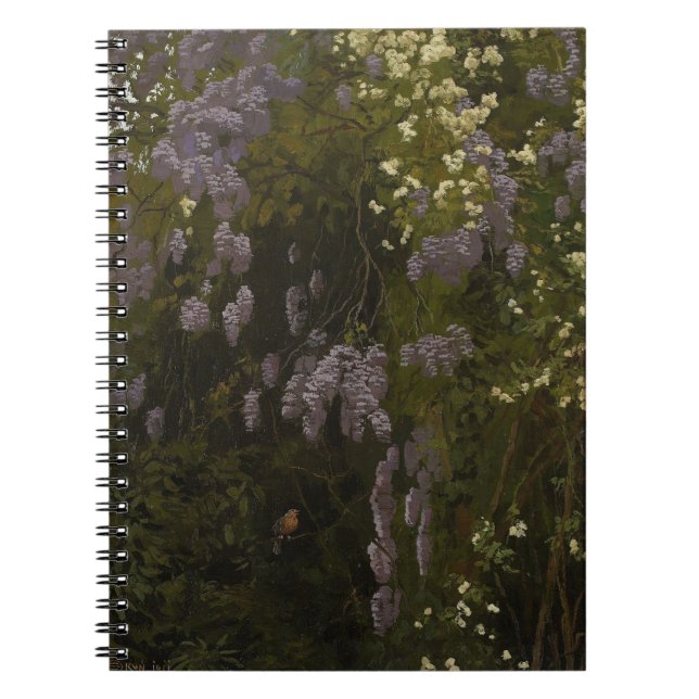 Caderno Espiral Wisterias in Bloom - Composição Floral (Frente)