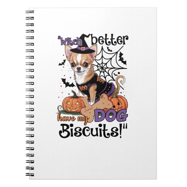Caderno Espiral Witch better have my Dog Biscuits Cute Halloween C (Frente)