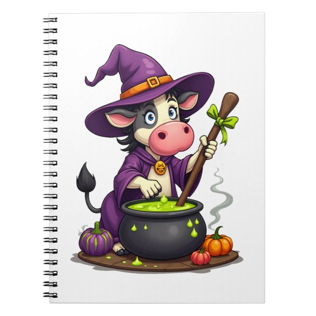 Caderno Espiral Witch Cow Cauldron Brew (Frente)