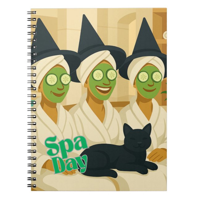 Caderno Espiral Witch Spa Day Funny Humor  (Frente)