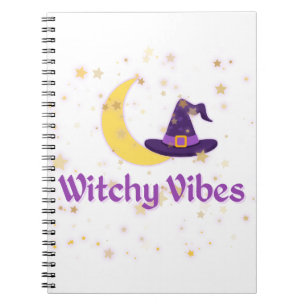 Caderno Espiral Witchy Vibes Moon & Hat