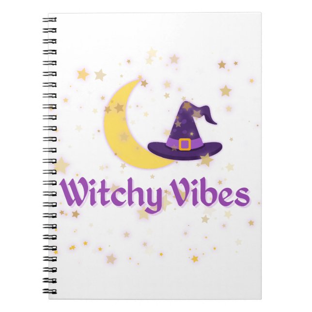 Caderno Espiral Witchy Vibes Moon & Hat (Frente)
