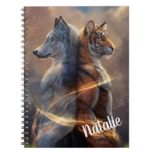 Caderno Espiral Wolf e Tiger