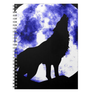 Caderno Espiral Wolf Howling na Lua