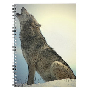Caderno Espiral Wolf Howling no notebook da neve