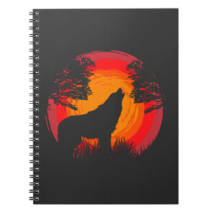 Caderno Espiral Wolf Howling no Sol