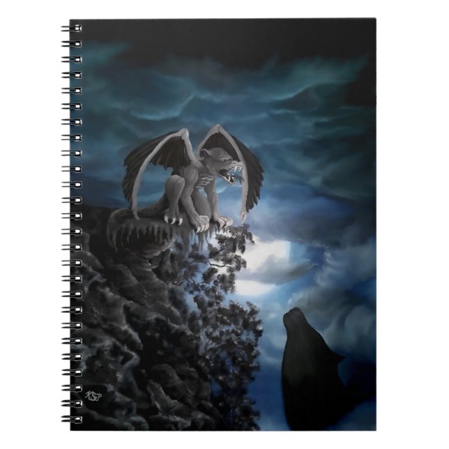 Caderno Espiral Wolf Moon - Lobo com Golem (Frente)
