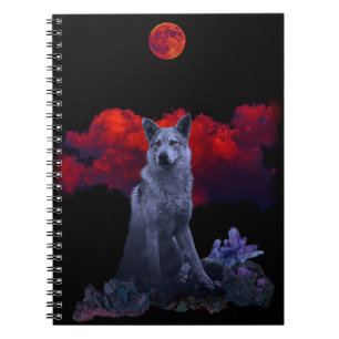 Caderno Espiral Wolf Moon Notebook espiral Gótico