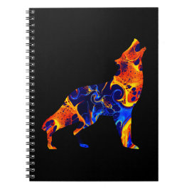 CADERNO ESPIRAL WOLF NEON ABSTRATO PINT