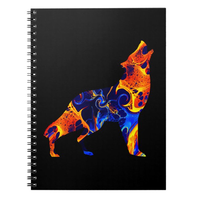 CADERNO ESPIRAL WOLF NEON ABSTRATO PINT (Frente)