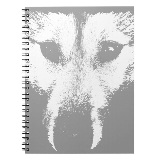 Caderno Espiral Wolf Pup Notebook Siberian Husky Pup Livro de Diár (Frente)