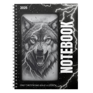Caderno Espiral Wolf Spiral Notebook - Relâmpago gótico estético