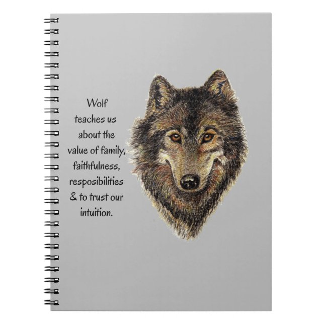 Caderno Espiral Wolf totem Inspiration Spirit Guide (Frente)