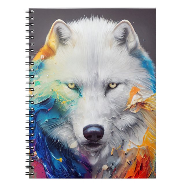 Caderno Espiral Wolf White wolf Animal Discovery Adventure Nature (Frente)