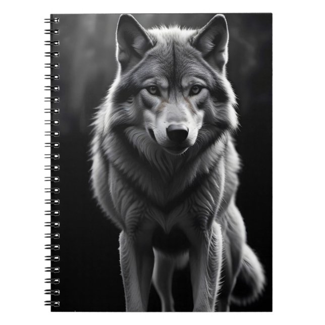 Caderno Espiral Wolf Wildlife Maiúsculo Nature Art Wallpaper (Frente)